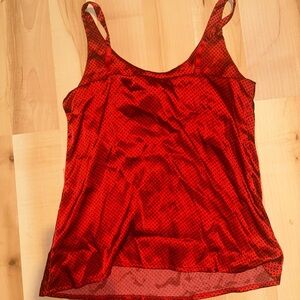 Silk Red Polka Dot Tank Top